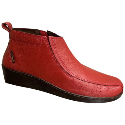 Romulo Bota Cuero Rojo Mujer Talla 41 Ref 6225 